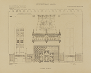 301110 Opstand van het ontwerp voor de monumentale schouw in de wapenkamer van kasteel De Haar (Kasteellaan 1) te ...